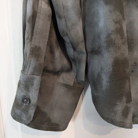 Rails Blouse Women's Large Slate Hillary Crossover Snap Tie-Dye Long Sleeve Top - Picture 13 of 16